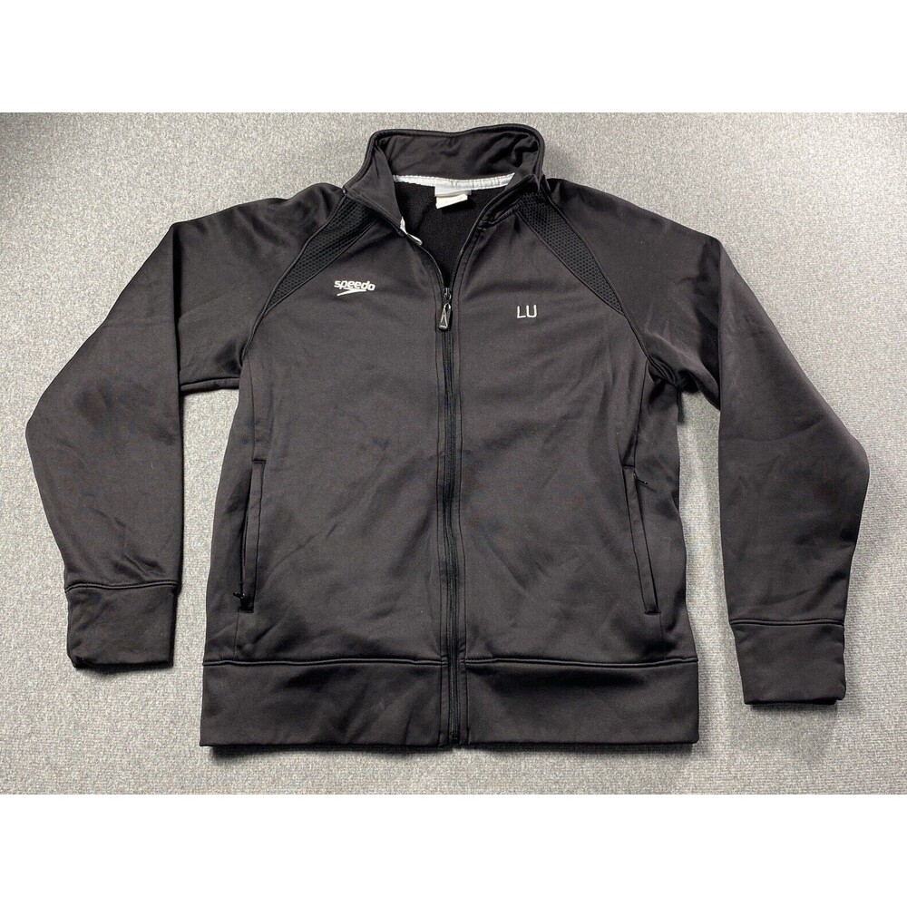 Speedo Active Jacket Mens Black Long Sleeve Full Zip Size S LEGACY DIVING LOGO